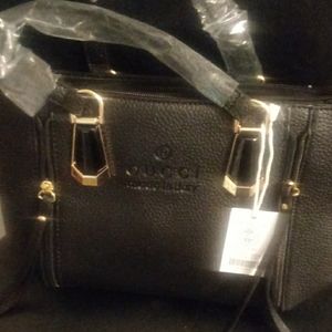 Women leather handbag black brand new